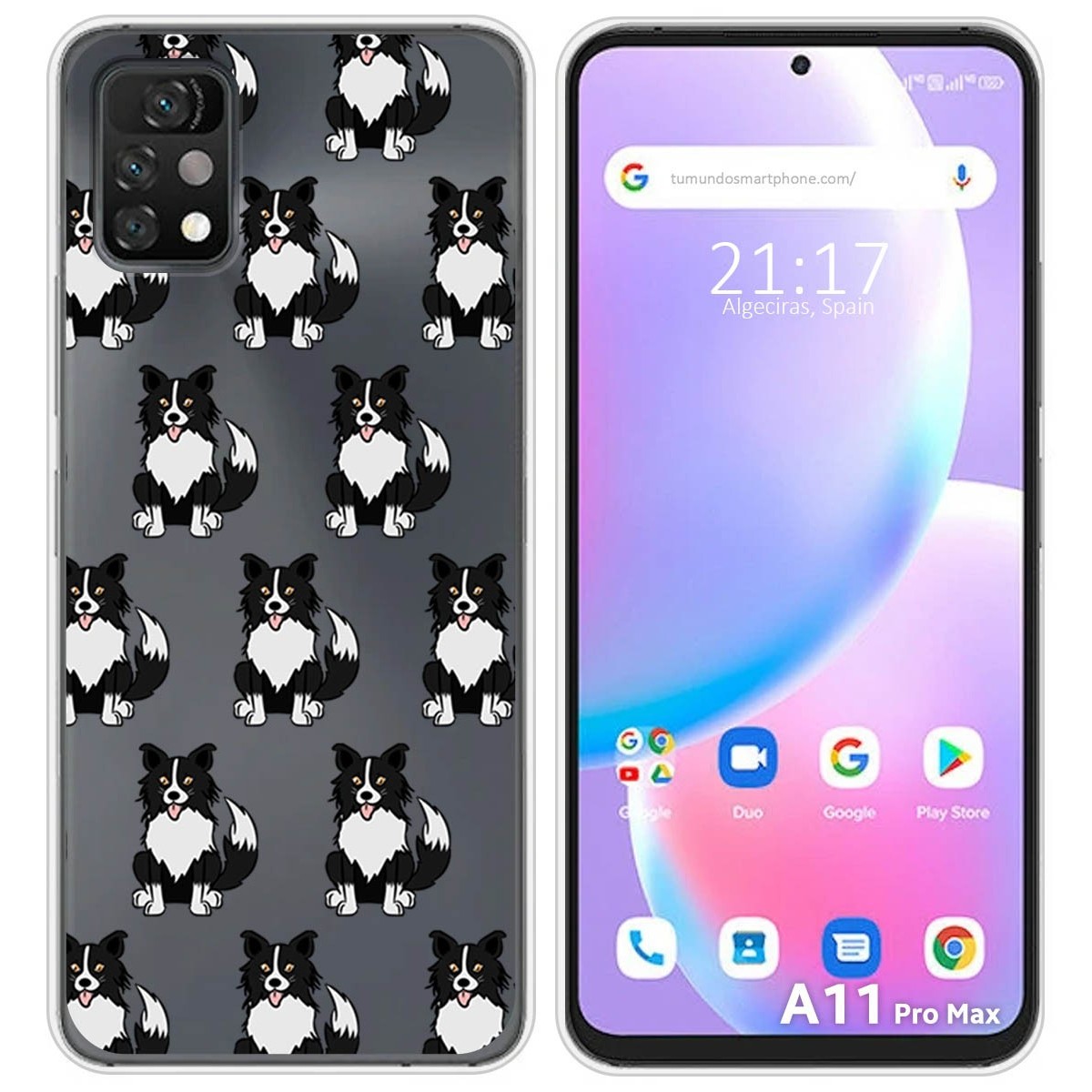 Funda Silicona Transparente para Umidigi A11 Pro Max diseño Perros 07 Dibujos