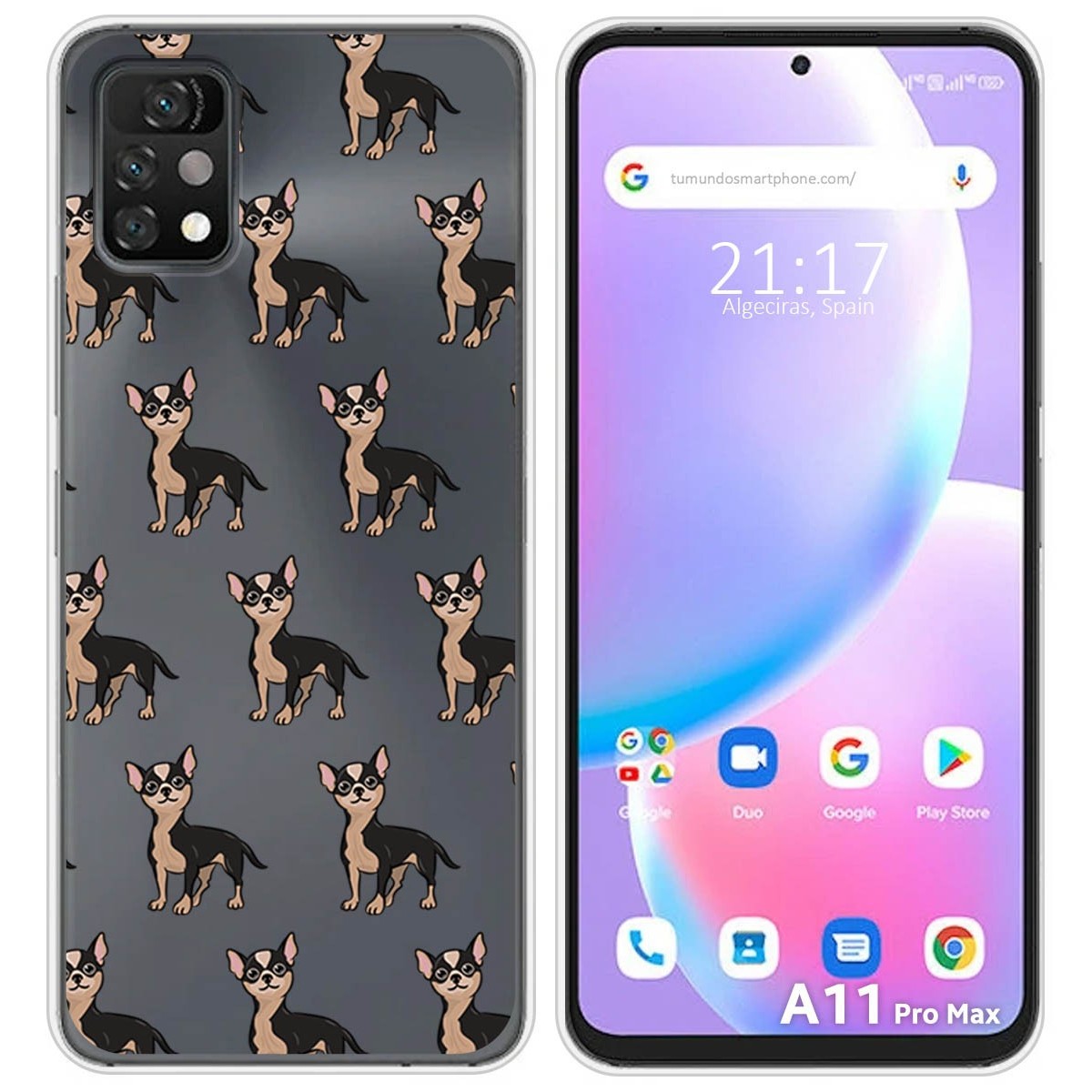 Funda Silicona Transparente para Umidigi A11 Pro Max diseño Perros 11 Dibujos