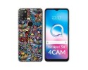 Funda Silicona Transparente para Alcatel 3X 4CAM diseño Flores 04 Dibujos