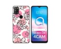 Funda Silicona Transparente para Alcatel 3X 4CAM diseño Flores 09 Dibujos