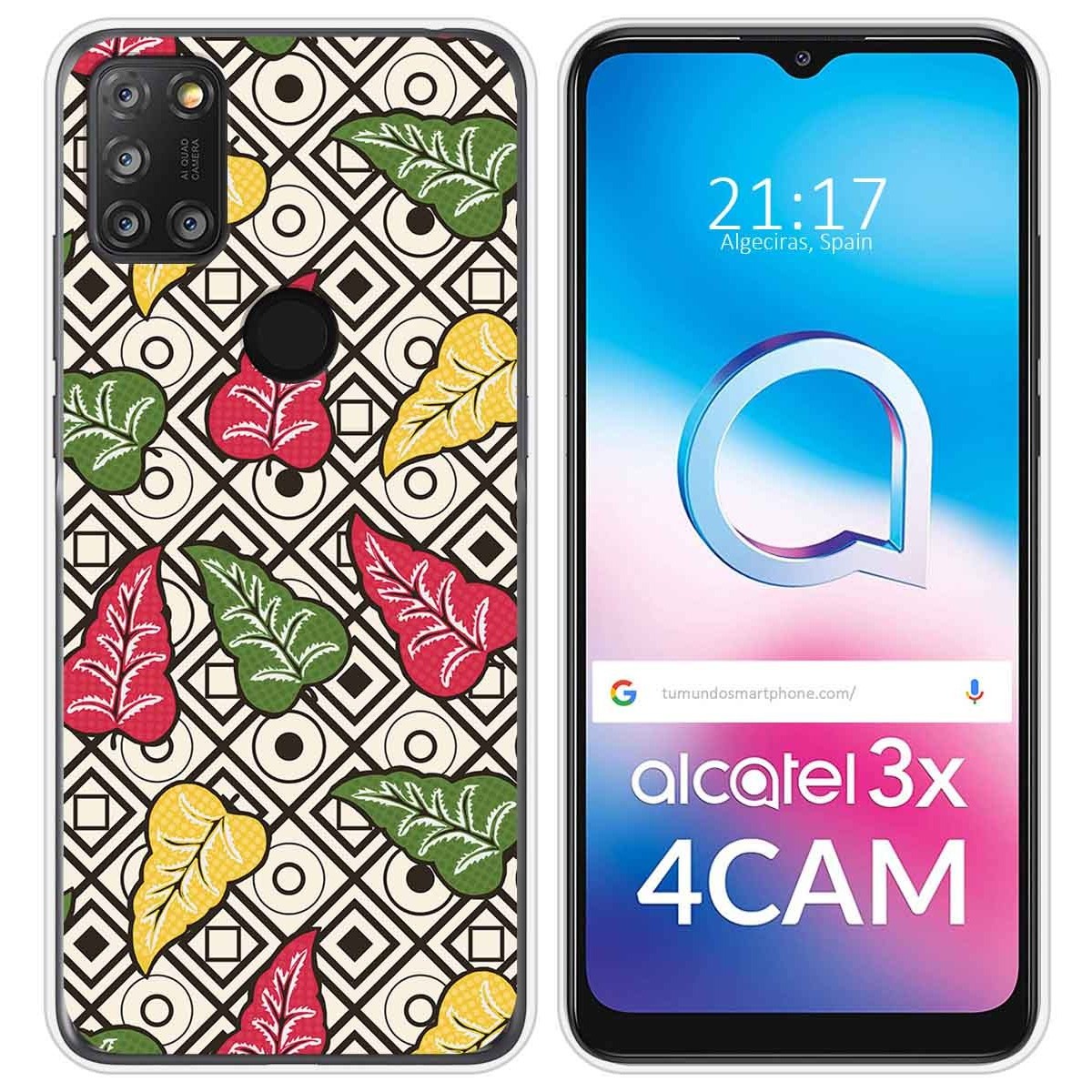 Funda Silicona Transparente para Alcatel 3X 4CAM diseño Flores 11 Dibujos