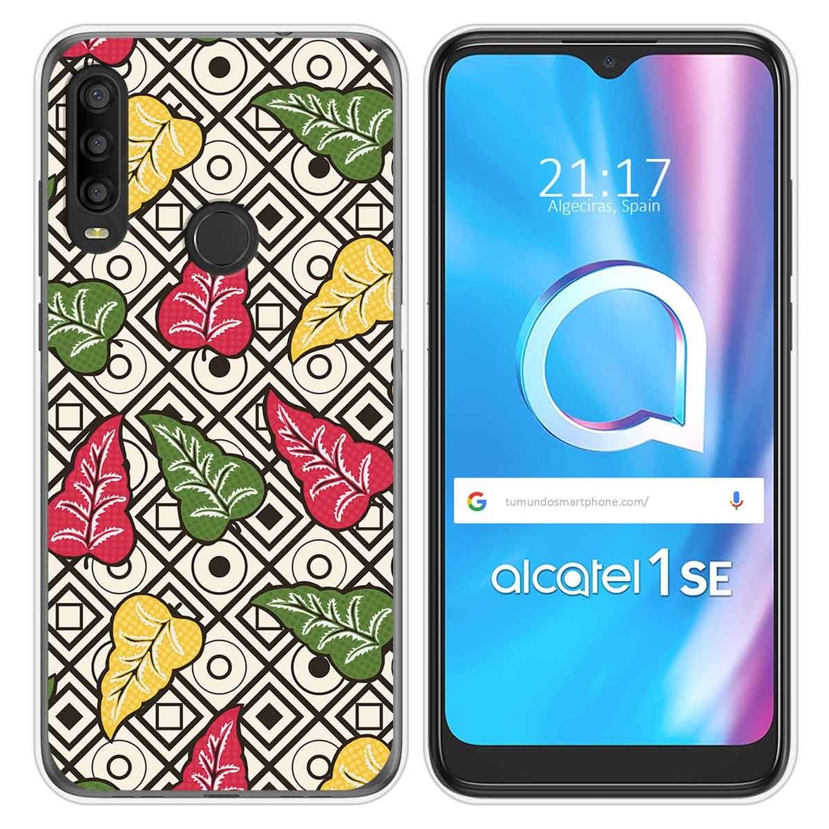 Funda Silicona Transparente para Alcatel 1SE 2020 diseño Flores 11 Dibujos
