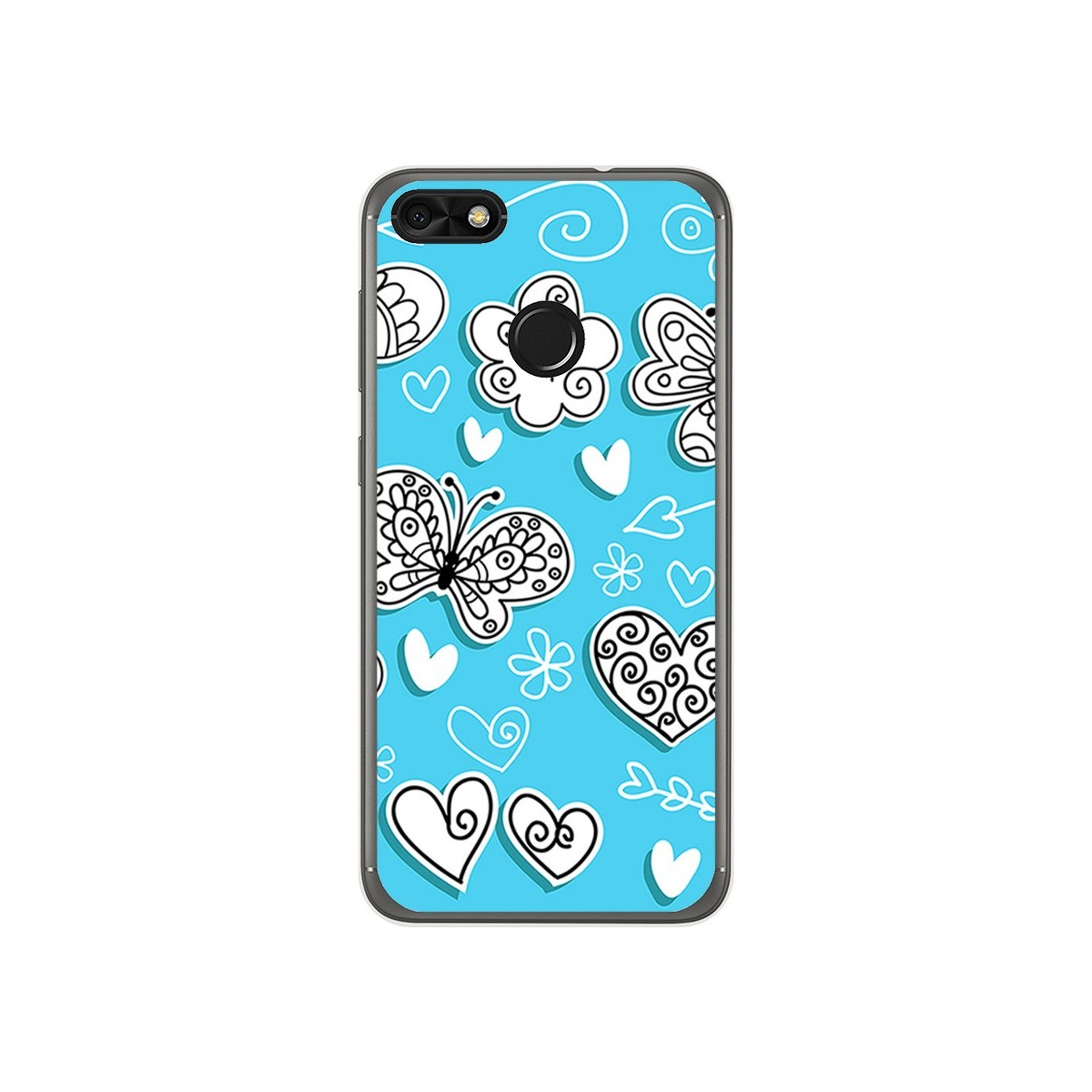 Funda Gel Tpu para Huawei Y6 Pro 2017 / P9 Lite Mini Diseño Mariposas Dibujos