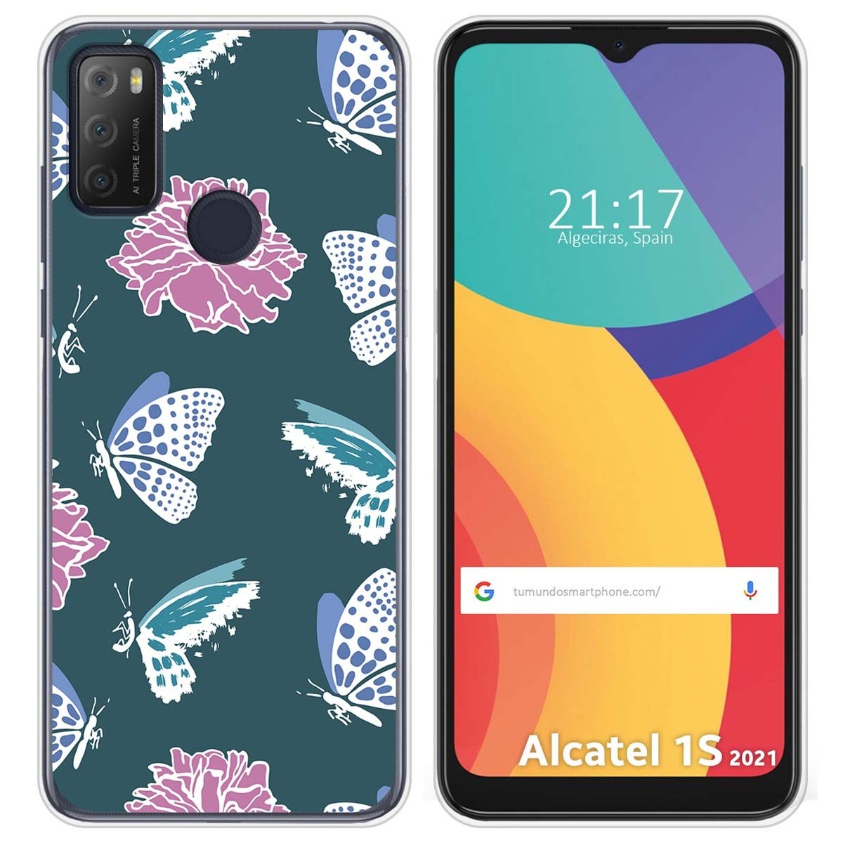 Funda Silicona Transparente para Alcatel 1S 2021 / 3L 2021 diseño Flores 10 Dibujos