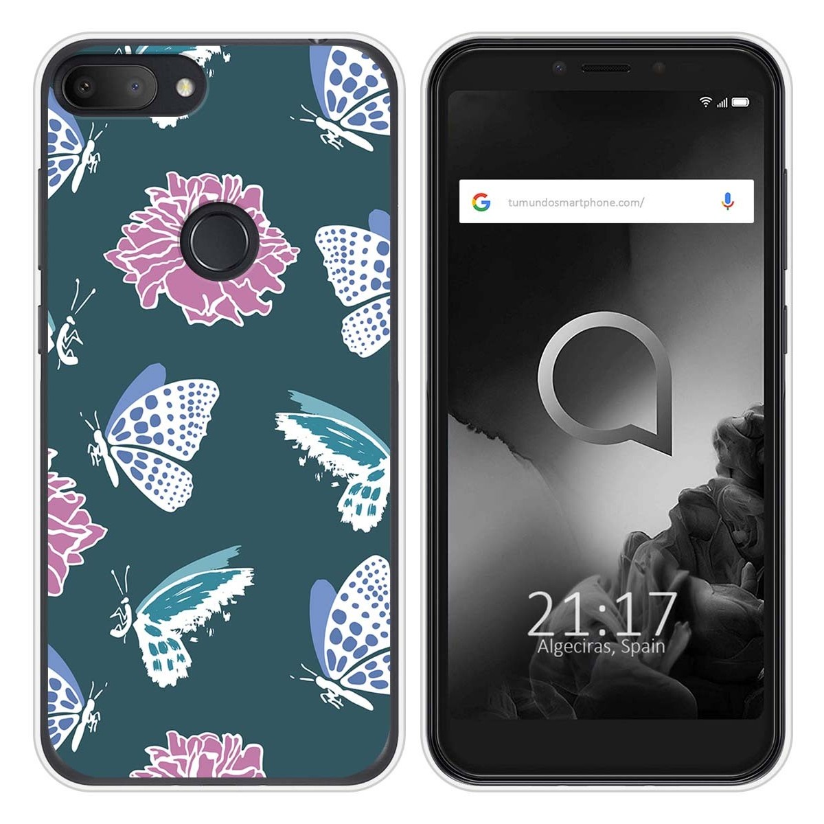 Funda Silicona Transparente para Alcatel 1S 2019 diseño Flores 10 Dibujos