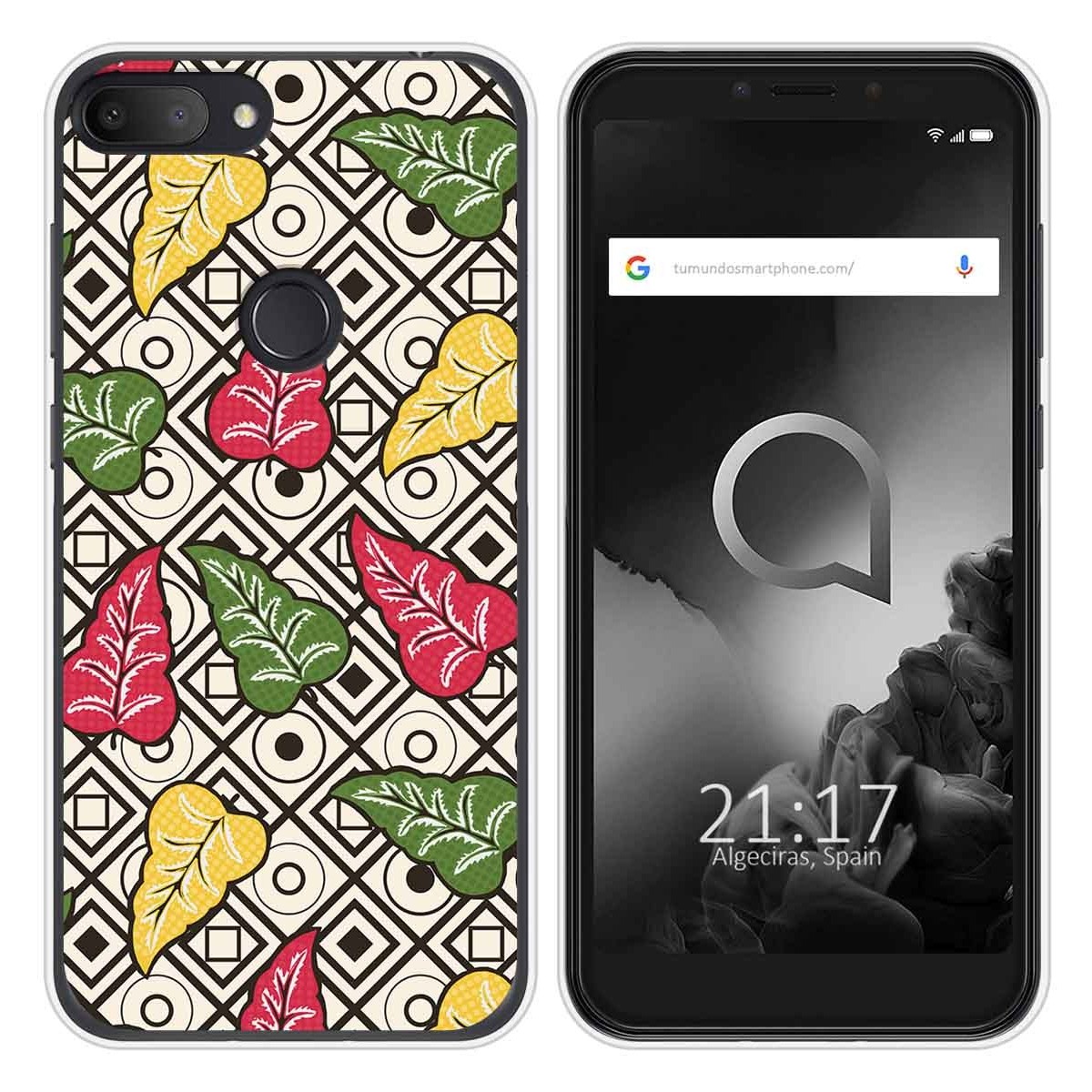Funda Silicona Transparente para Alcatel 1S 2019 diseño Flores 11 Dibujos