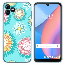 Funda Silicona Transparente para Blackview Oscal C20 / C20 Pro diseño Flores 05 Dibujos