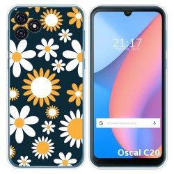 Funda Silicona Transparente para Blackview Oscal C20 / C20 Pro diseño Flores 08 Dibujos