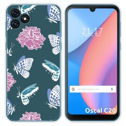 Funda Silicona Transparente para Blackview Oscal C20 / C20 Pro diseño Flores 10 Dibujos