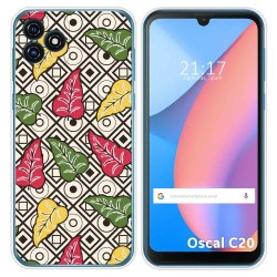 Funda Silicona Transparente para Blackview Oscal C20 / C20 Pro diseño Flores 11 Dibujos