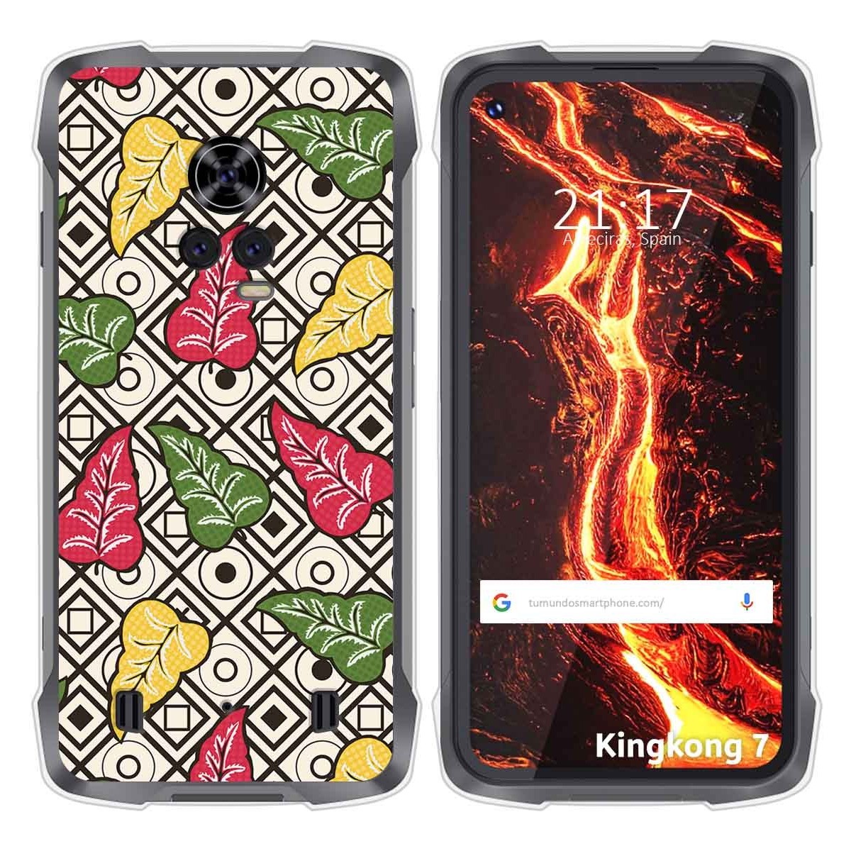 Funda Silicona Transparente para Cubot King Kong 7 diseño Flores 11 Dibujos