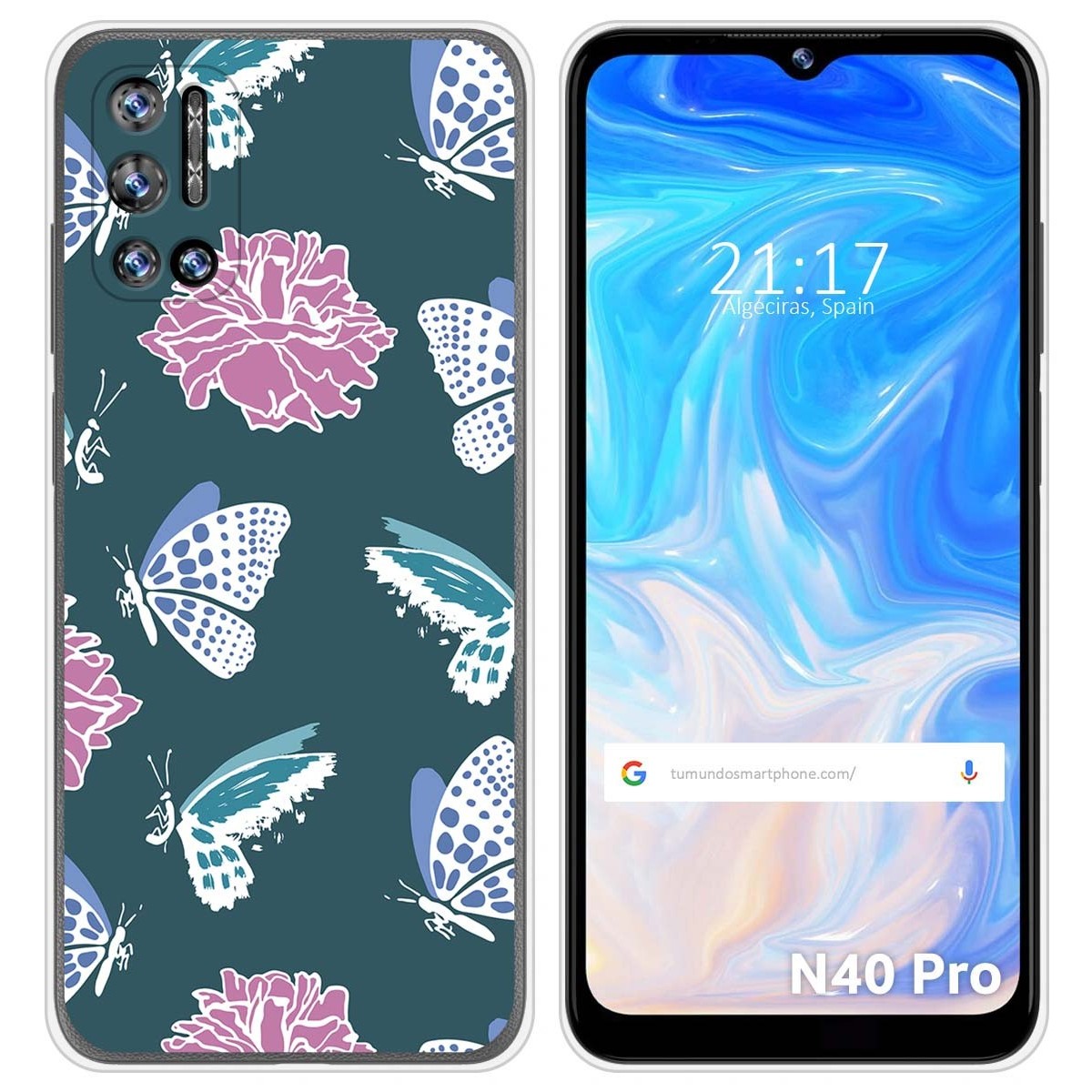 Funda Silicona Transparente para Doogee N40 Pro diseño Flores 10 Dibujos