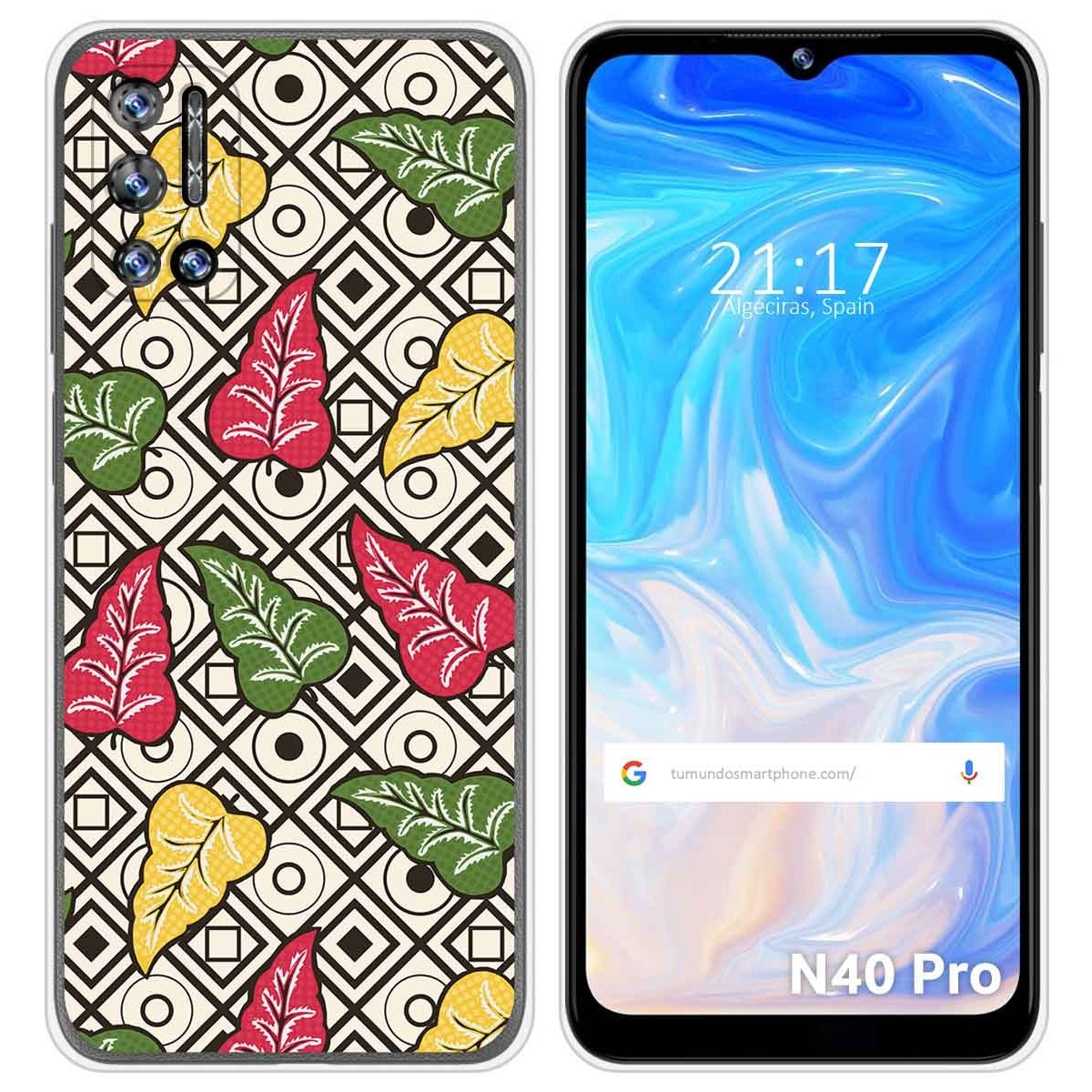 Funda Silicona Transparente para Doogee N40 Pro diseño Flores 11 Dibujos