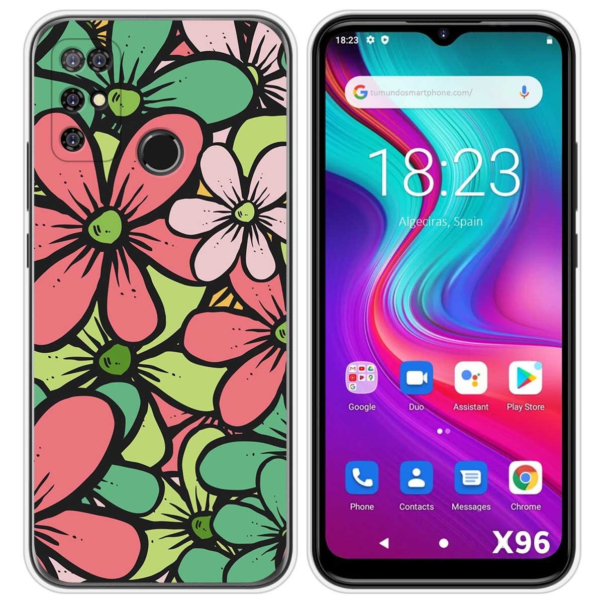 Funda Silicona Transparente para Doogee X96 / X96 Pro diseño Flores 02 Dibujos