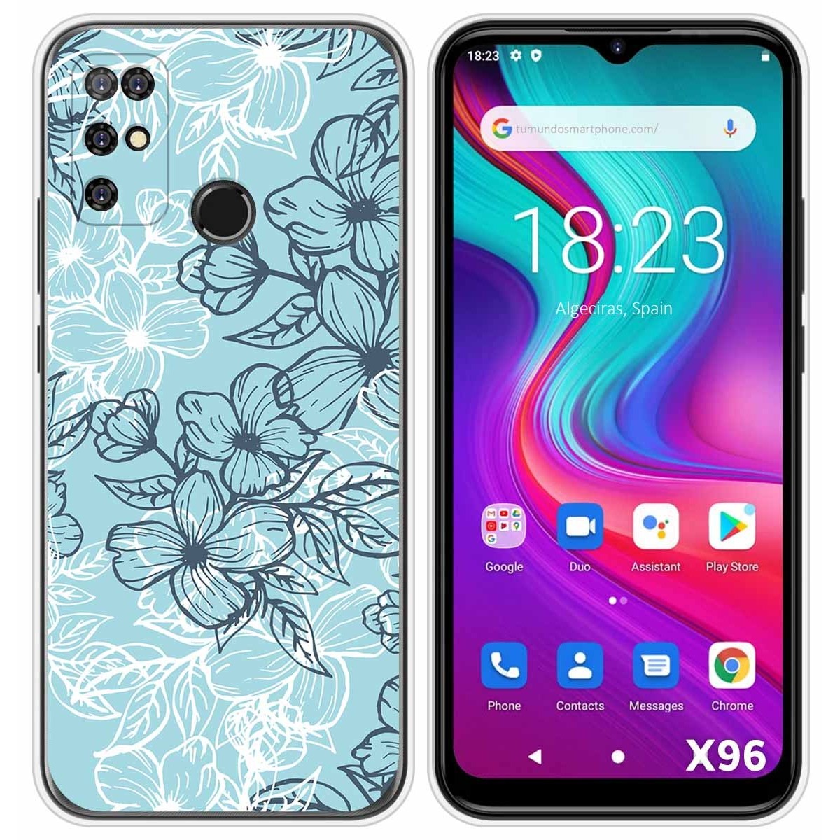 Funda Silicona Transparente para Doogee X96 / X96 Pro diseño Flores 03 Dibujos