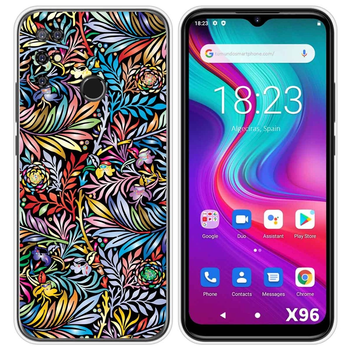 Funda Silicona Transparente para Doogee X96 / X96 Pro diseño Flores 04 Dibujos