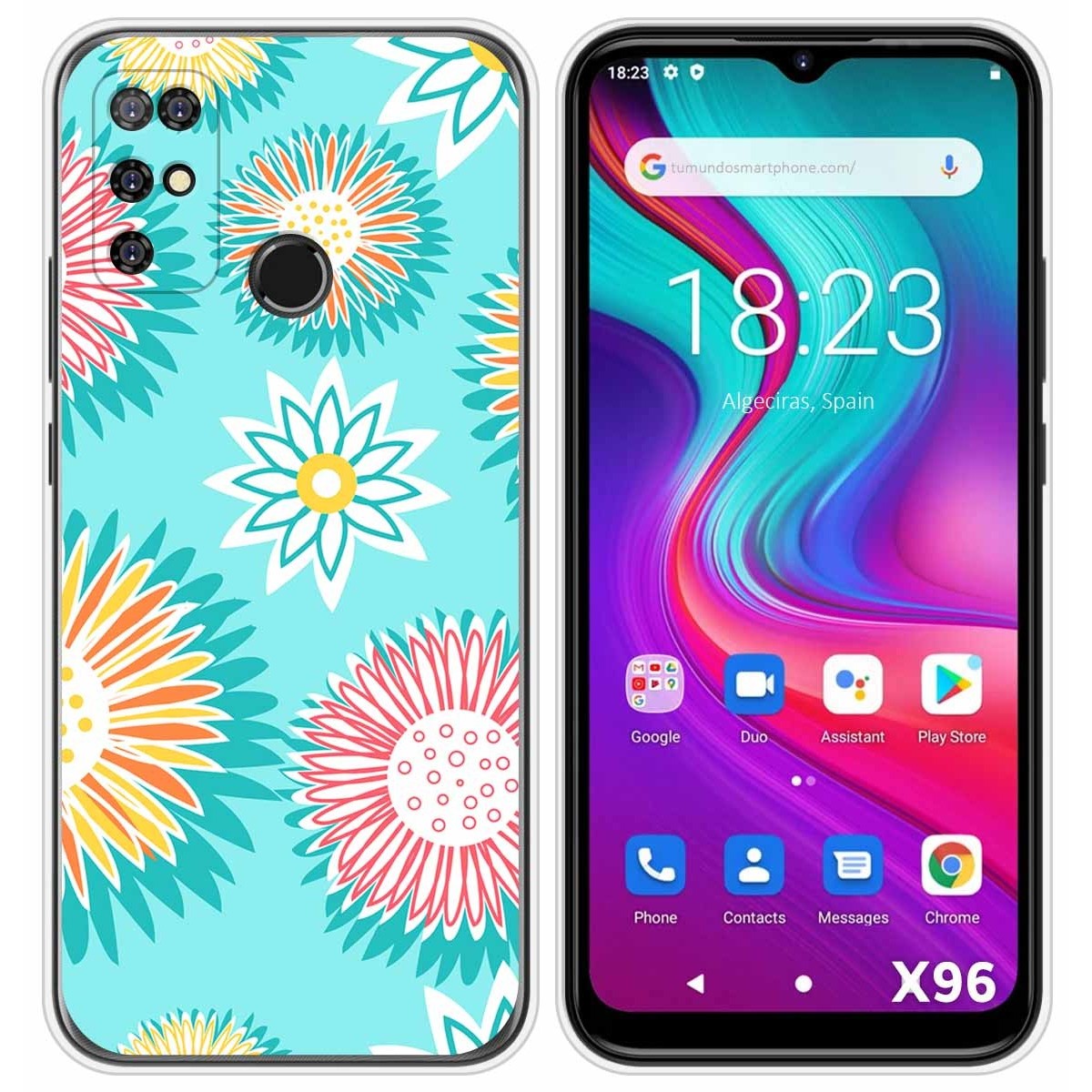 Funda Silicona Transparente para Doogee X96 / X96 Pro diseño Flores 05 Dibujos