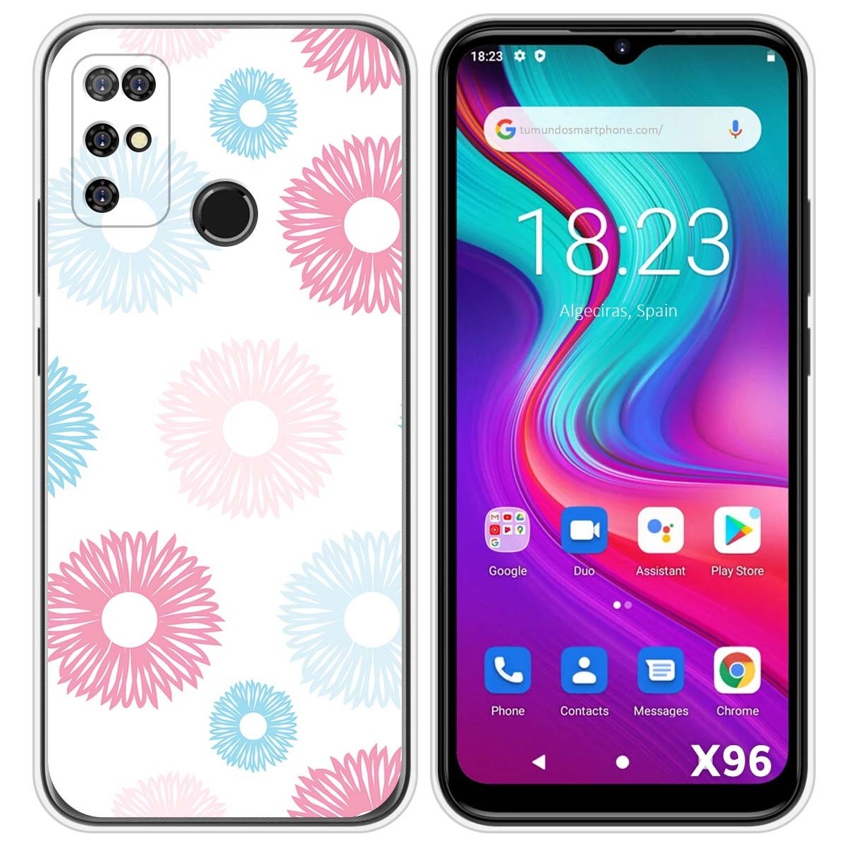 Funda Silicona Transparente para Doogee X96 / X96 Pro diseño Flores 06 Dibujos