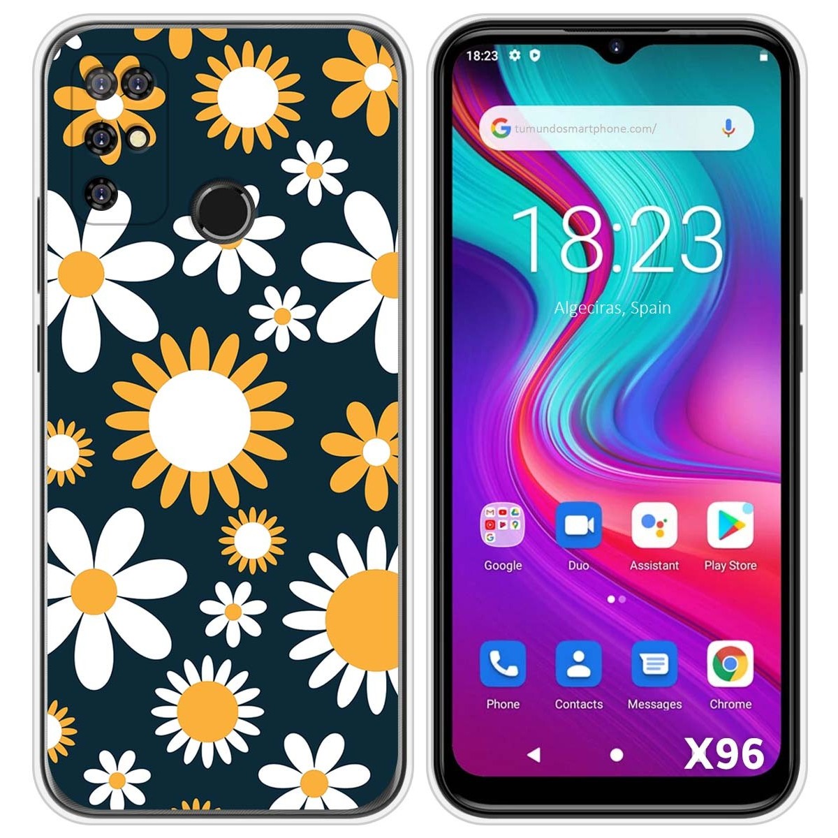 Funda Silicona Transparente para Doogee X96 / X96 Pro diseño Flores 08 Dibujos