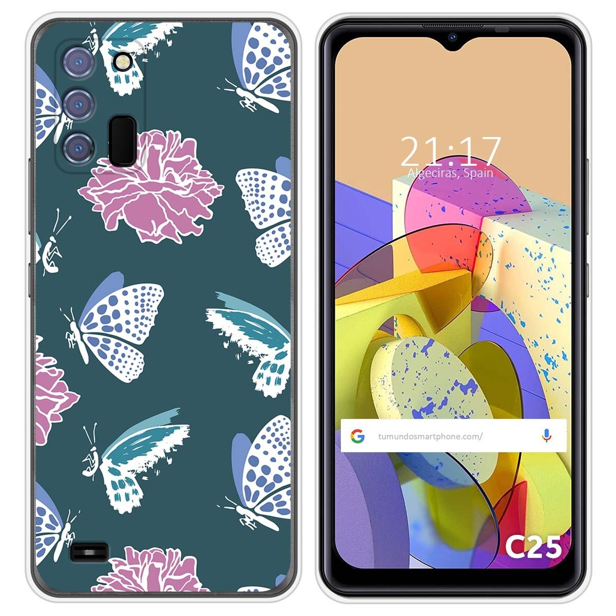 Funda Silicona Transparente para Oukitel C25 diseño Flores 10 Dibujos