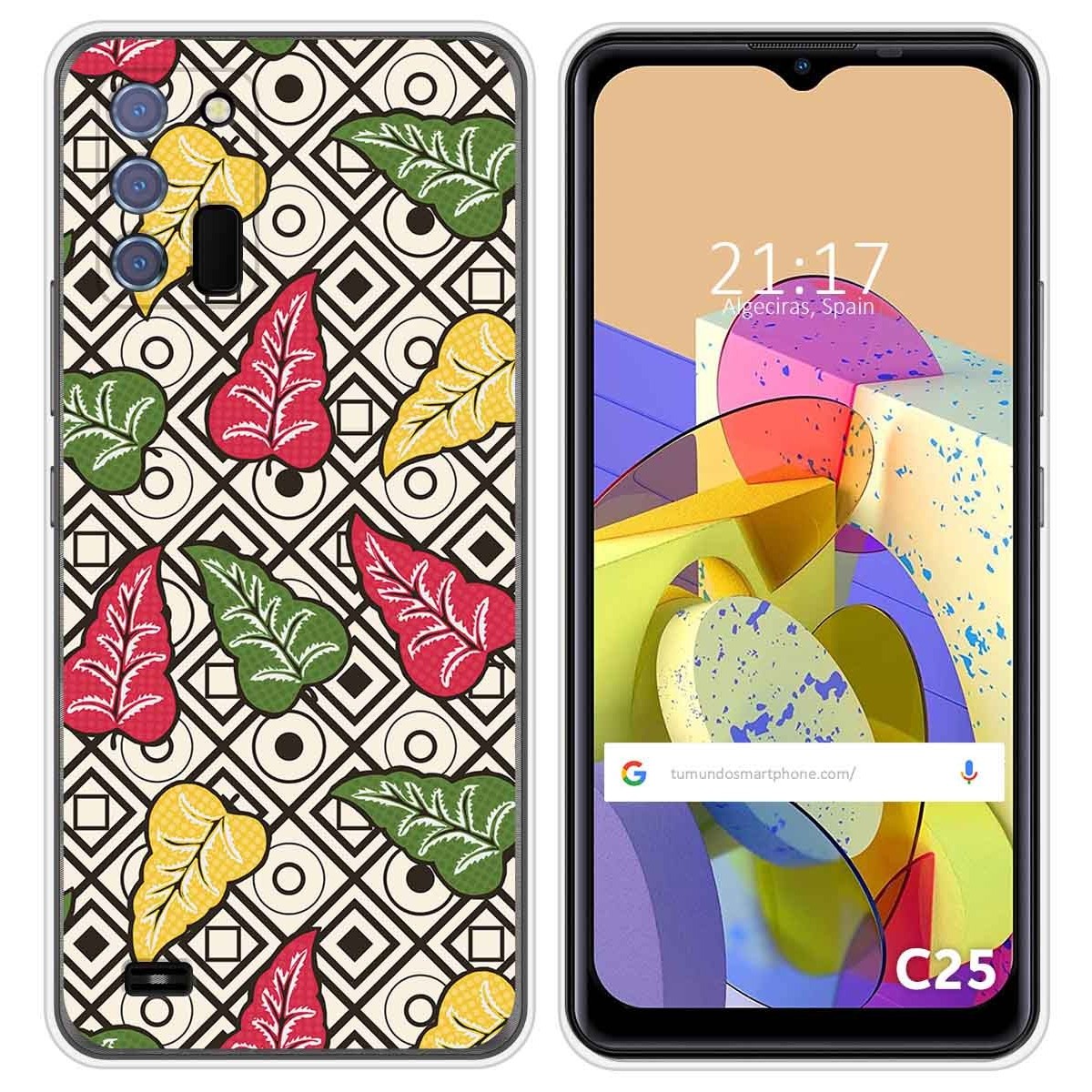 Funda Silicona Transparente para Oukitel C25 diseño Flores 11 Dibujos