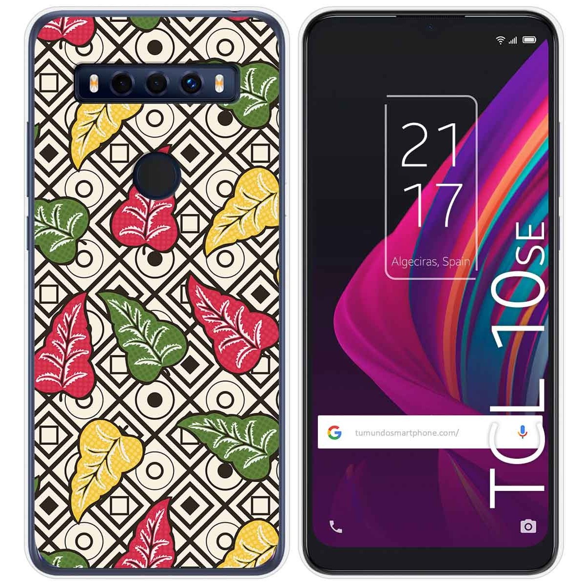 Funda Silicona Transparente para TCL 10 SE diseño Flores 11 Dibujos