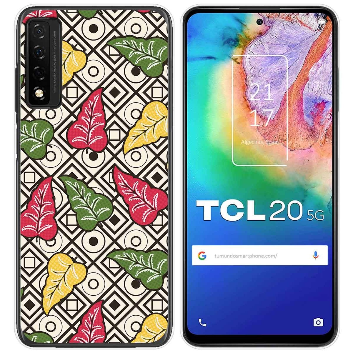 Funda Silicona Transparente para TCL 20 5G diseño Flores 11 Dibujos