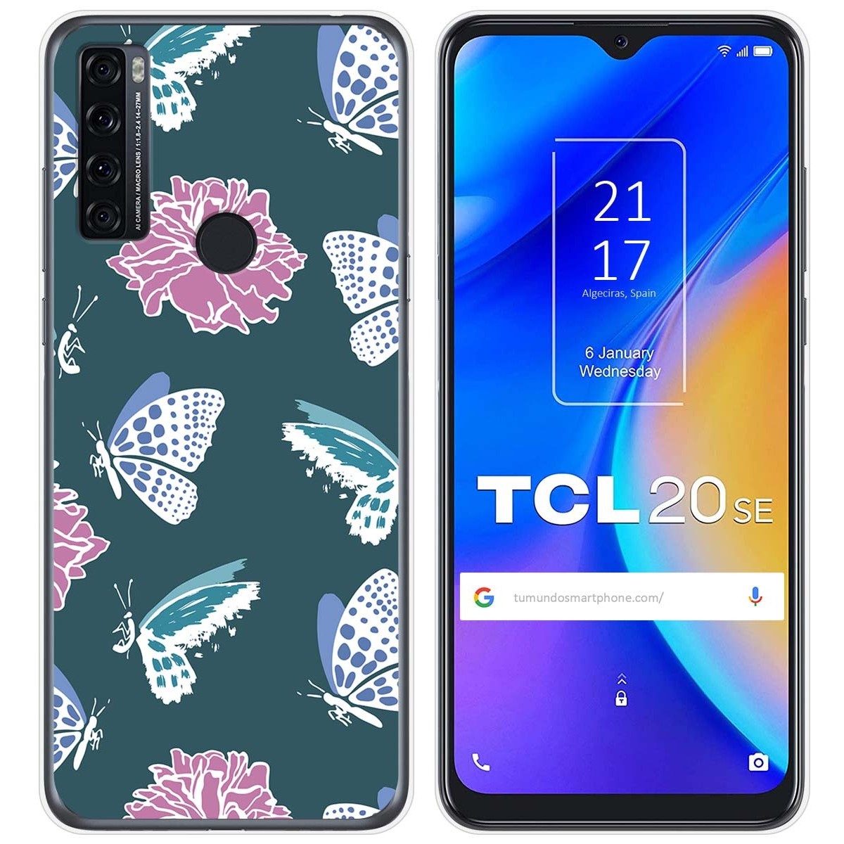 Funda Silicona Transparente para TCL 20 SE diseño Flores 10 Dibujos