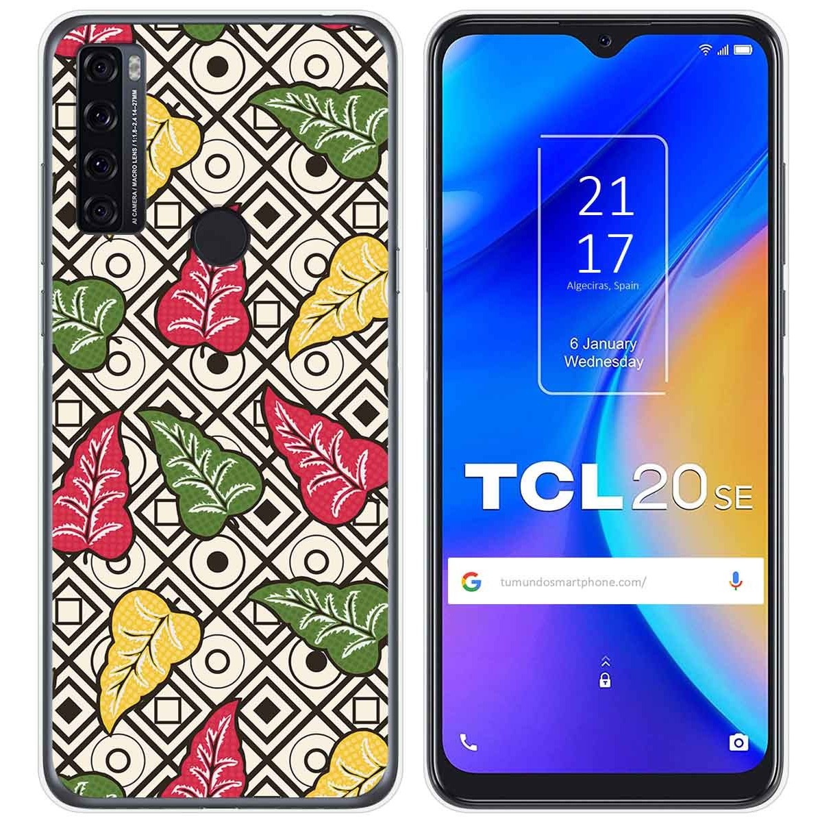 Funda Silicona Transparente para TCL 20 SE diseño Flores 11 Dibujos