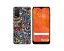 Funda Silicona Transparente para TCL 205 diseño Flores 04 Dibujos