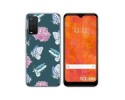 Funda Silicona Transparente para TCL 205 diseño Flores 10 Dibujos
