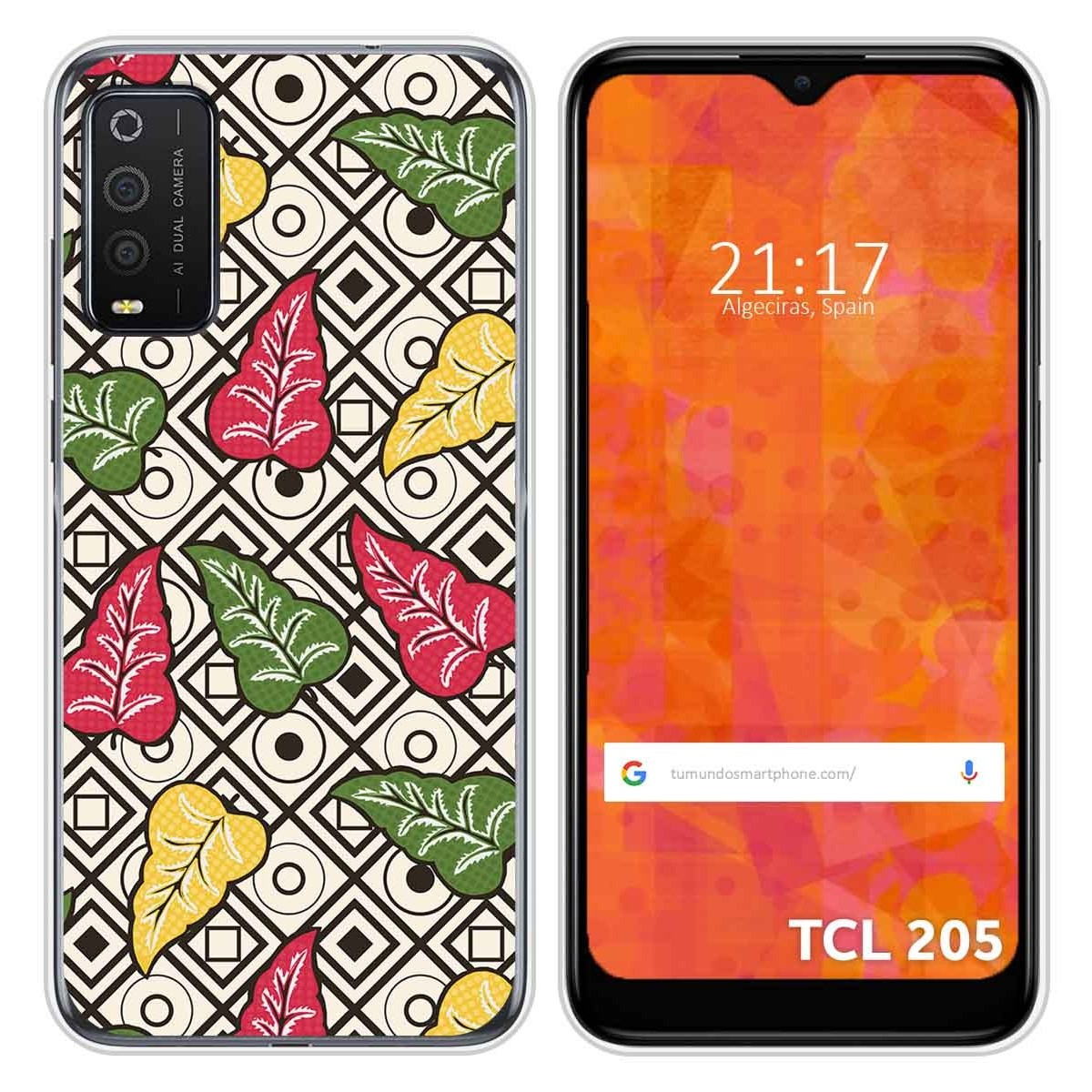 Funda Silicona Transparente para TCL 205 diseño Flores 11 Dibujos