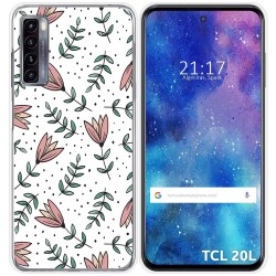 Funda Silicona Transparente para TCL 20L / 20L+ diseño Flores 01 Dibujos