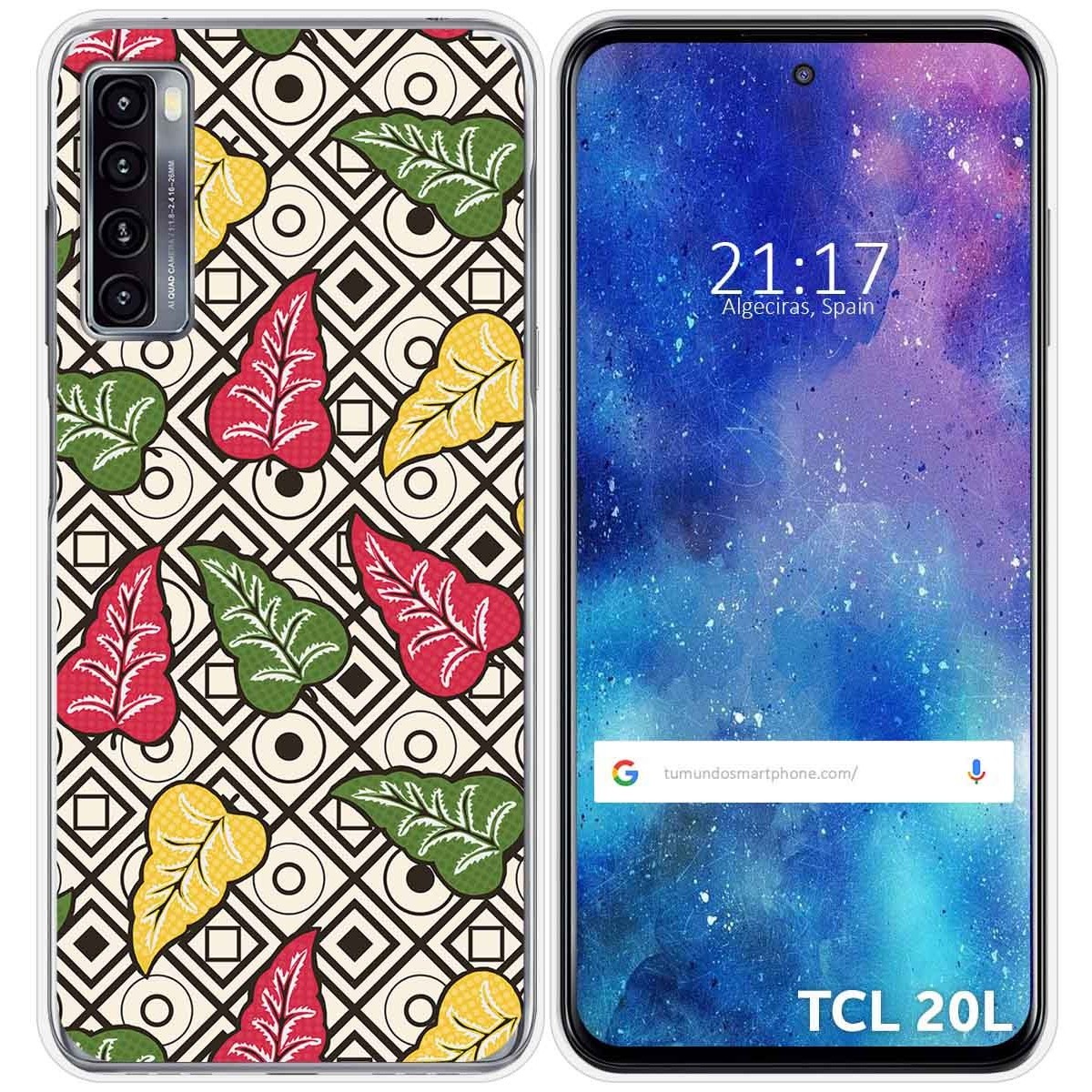 Funda Silicona Transparente para TCL 20L / 20L+ diseño Flores 11 Dibujos