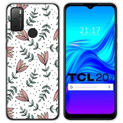 Funda Silicona Transparente para TCL 20Y diseño Flores 01 Dibujos