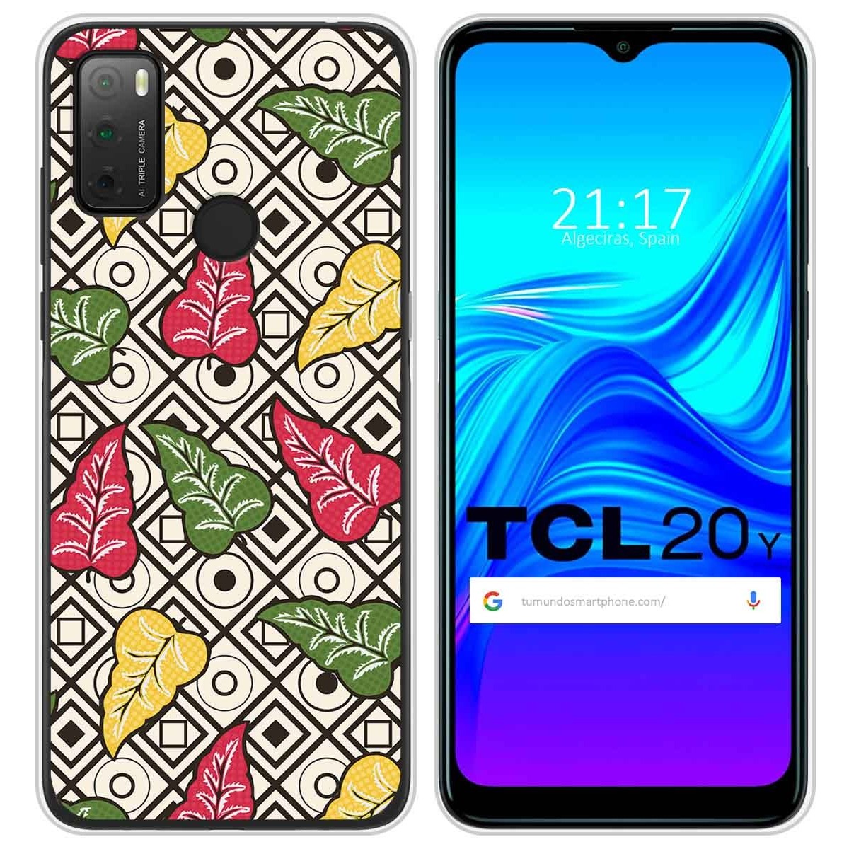 Funda Silicona Transparente para TCL 20Y diseño Flores 11 Dibujos