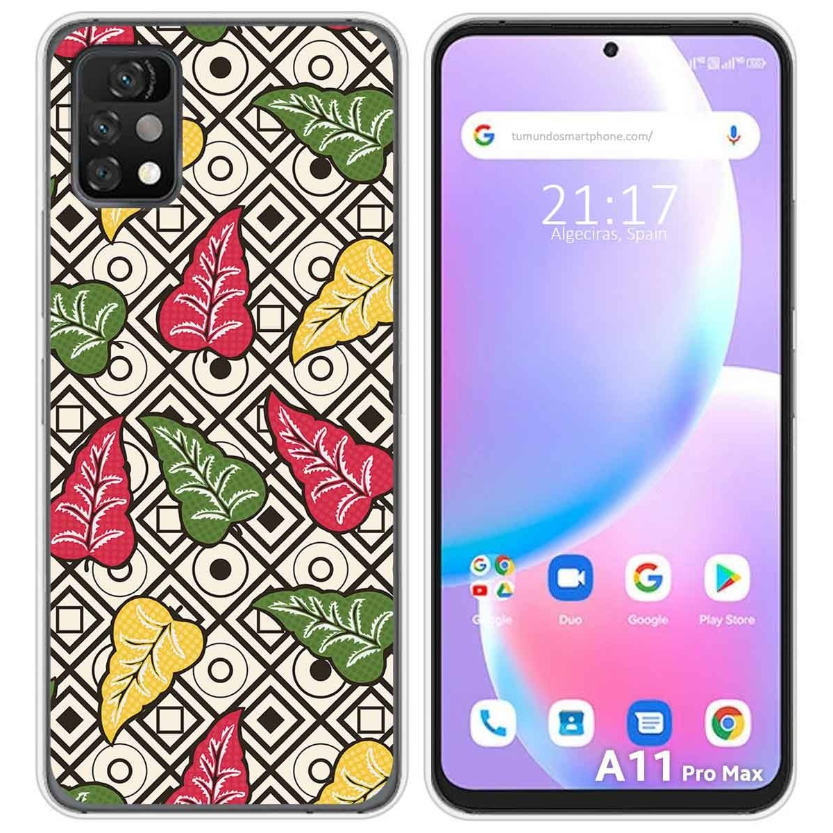 Funda Silicona Transparente para Umidigi A11 Pro Max diseño Flores 11 Dibujos