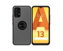 Funda Mate con Borde Negro y Anillo Giratorio 360 para Samsung Galaxy A13 4G