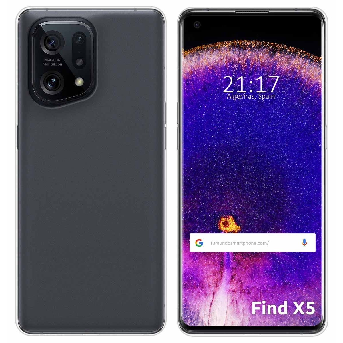 Funda Silicona Gel TPU Transparente para Oppo Find X5 5G