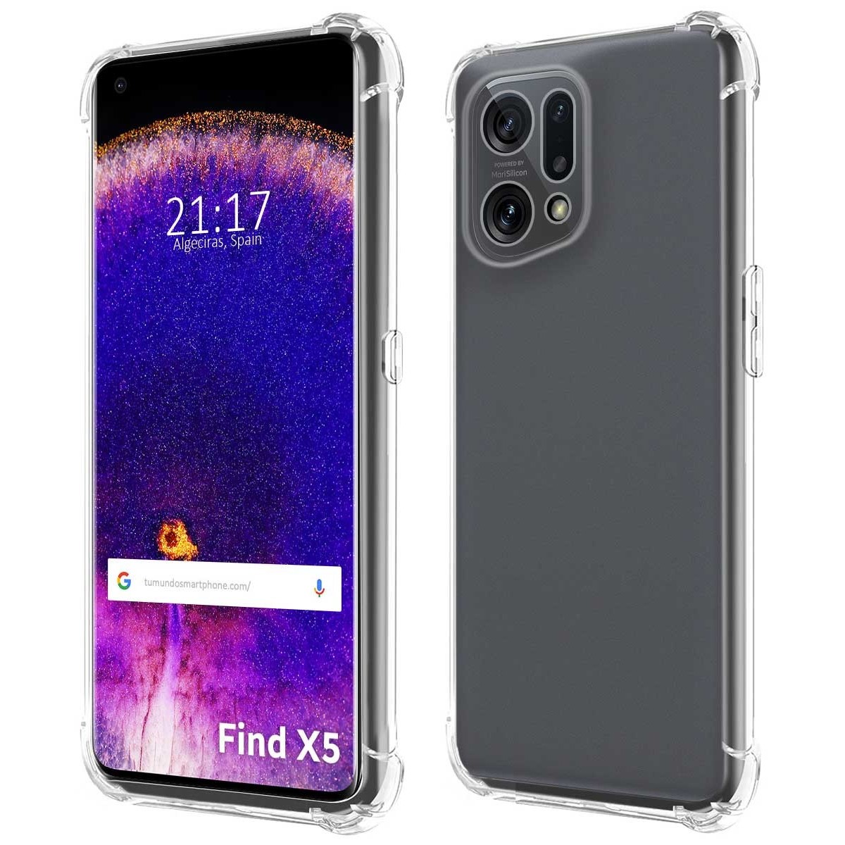 Funda Silicona Antigolpes Transparente para Oppo Find X5 5G