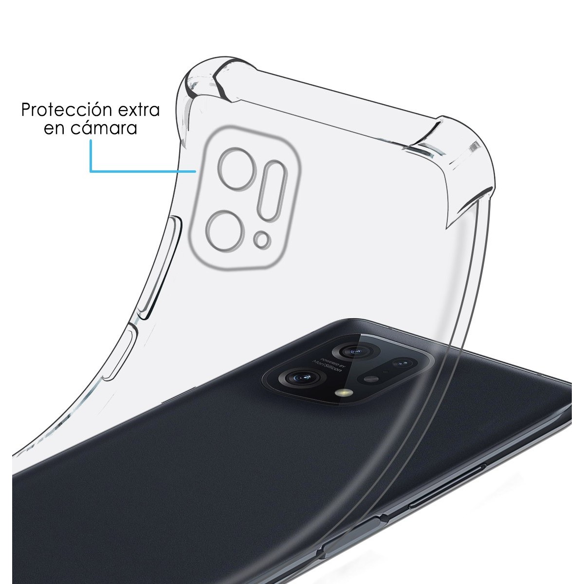 Funda Silicona Antigolpes Transparente para Oppo Find X5 5G