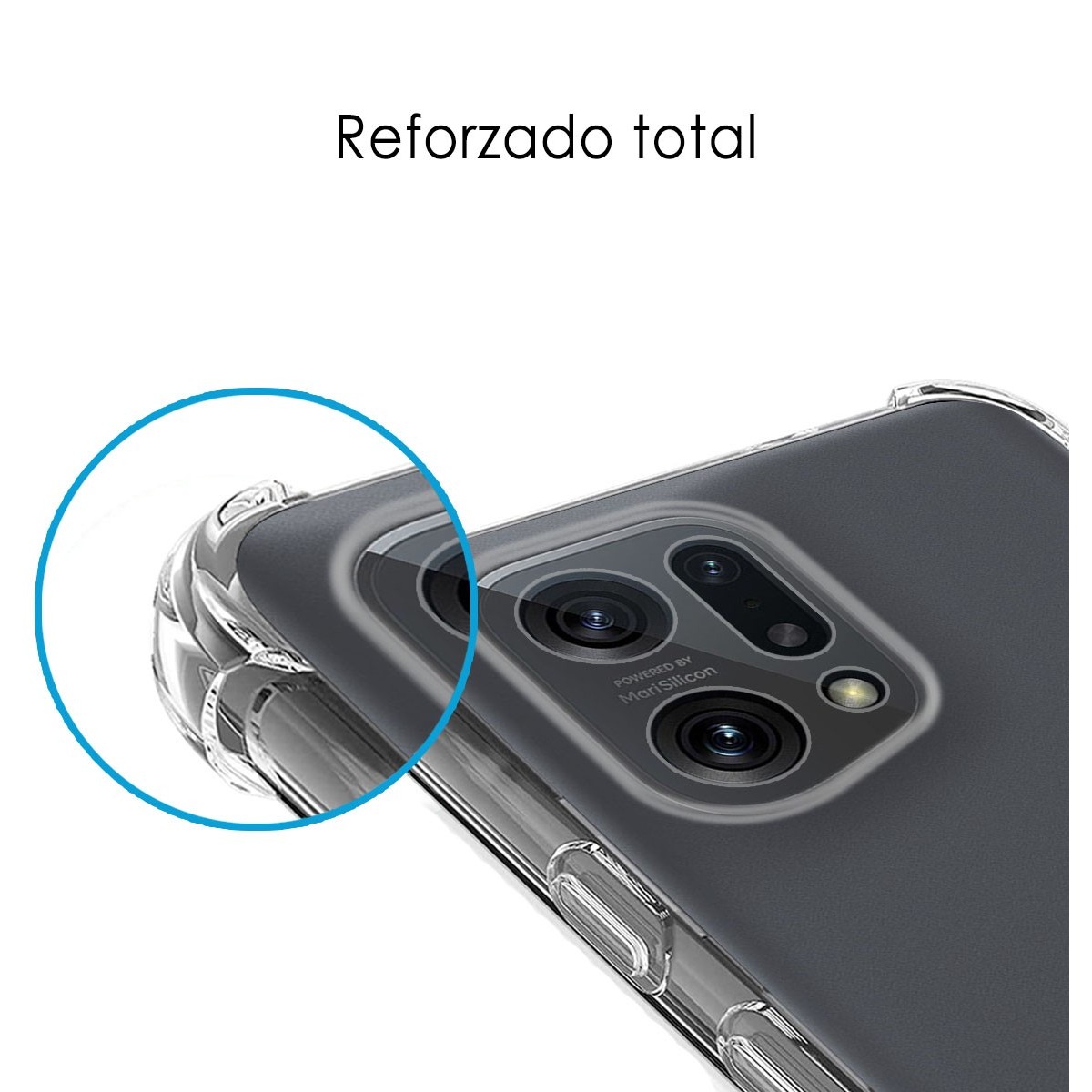 Funda Silicona Antigolpes Transparente para Oppo Find X5 5G