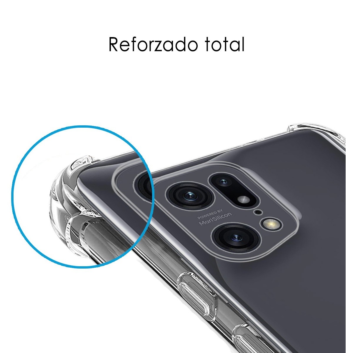 Funda Silicona Antigolpes Transparente para Oppo Find X5 Pro 5G