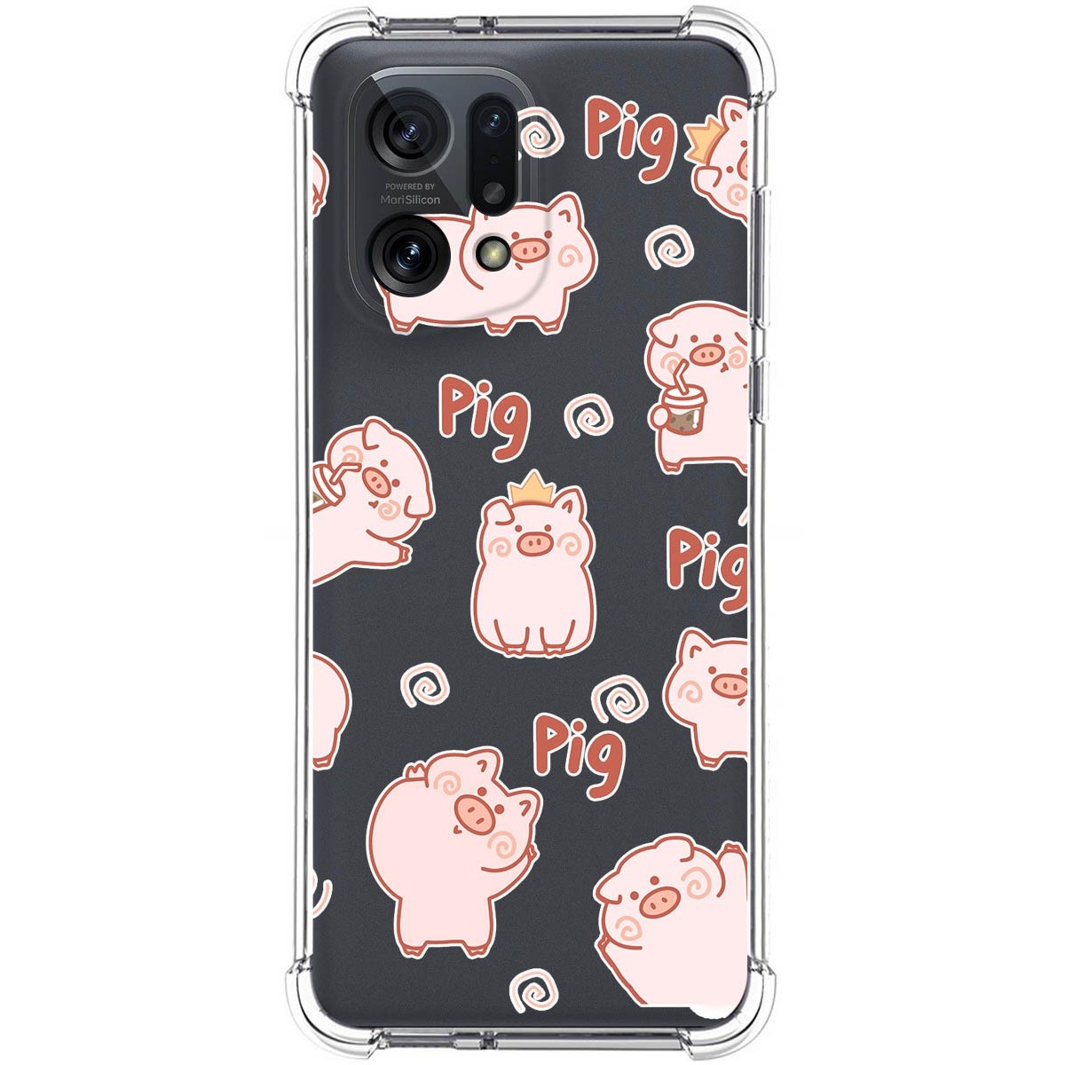 Funda Silicona Antigolpes para Oppo Find X5 5G diseño Cerdos Dibujos