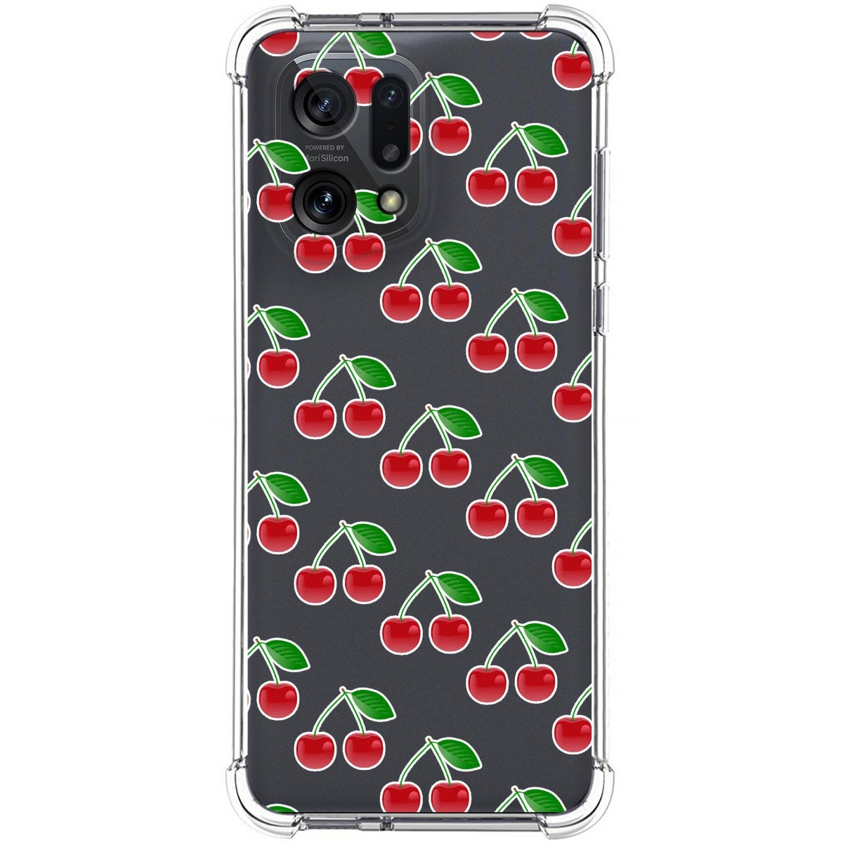 Funda Silicona Antigolpes para Oppo Find X5 5G diseño Cerezas Dibujos