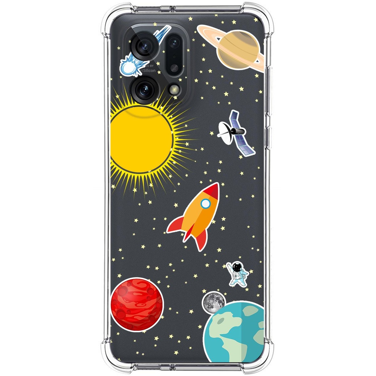 Funda Silicona Antigolpes para Oppo Find X5 5G diseño Espacio Dibujos