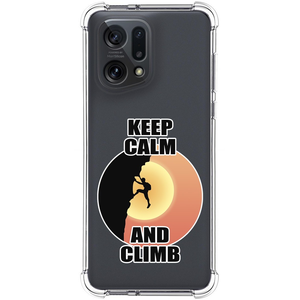 Funda Silicona Antigolpes para Oppo Find X5 5G diseño Hombre Escalada Dibujos