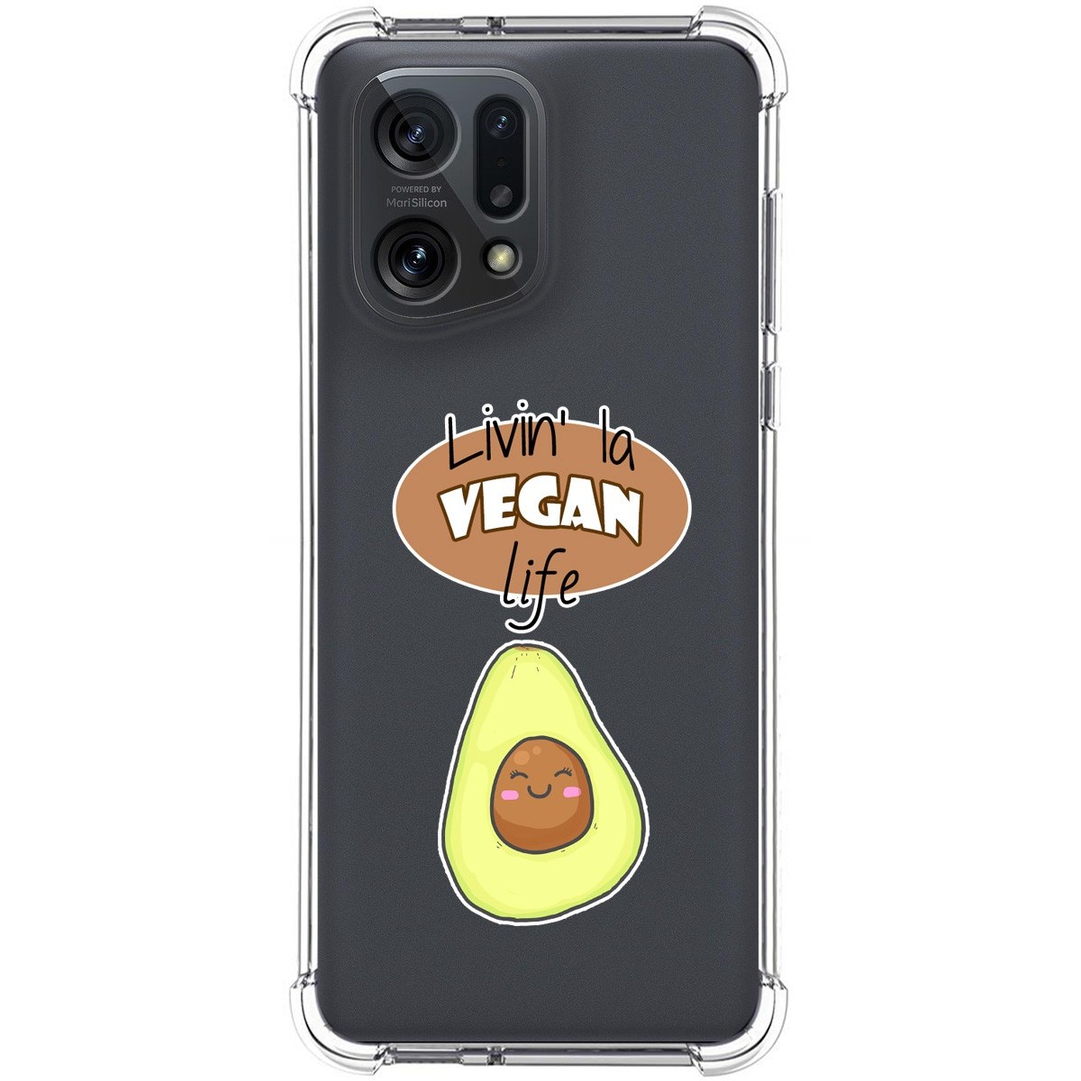 Funda Silicona Antigolpes para Oppo Find X5 5G diseño Vegan Life Dibujos