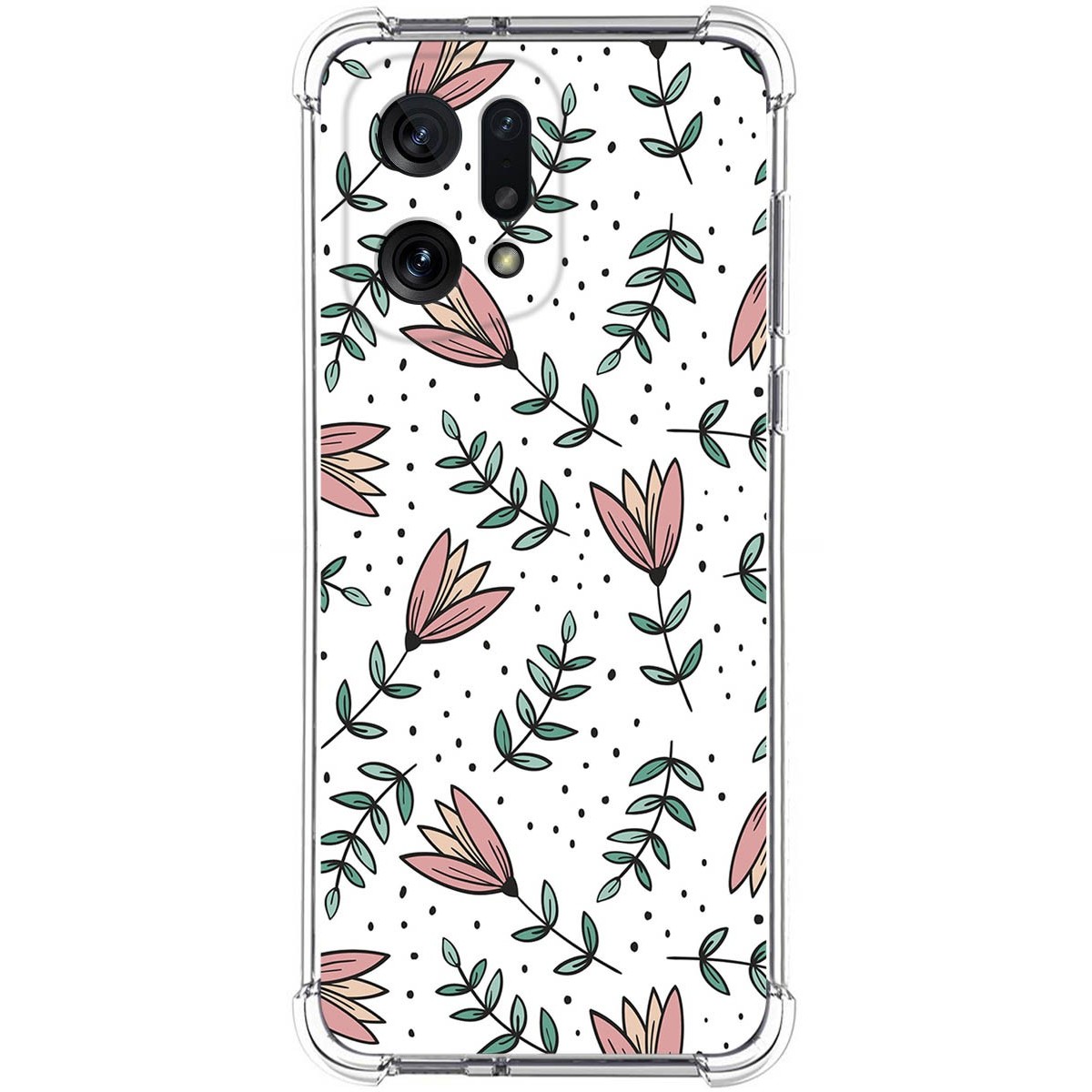 Funda Silicona Antigolpes para Oppo Find X5 5G diseño Flores 01 Dibujos