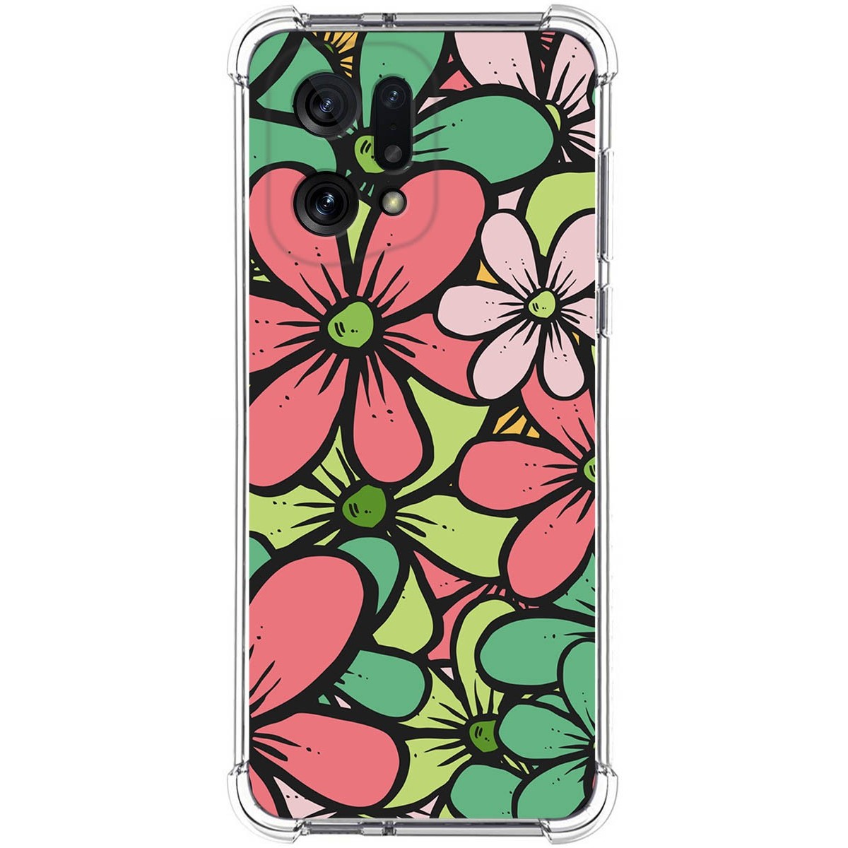 Funda Silicona Antigolpes para Oppo Find X5 5G diseño Flores 02 Dibujos